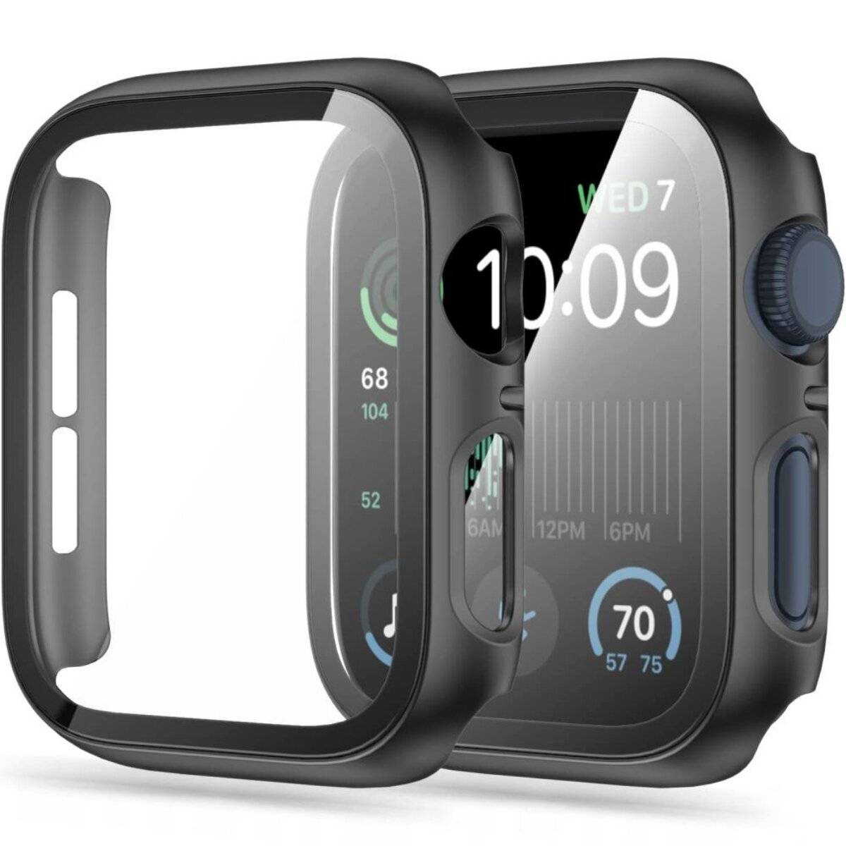 Tech-Protect Defense360 Hülle mit gehärtetem Glas Kompatibel mit Apple Watch 5 (44 mm) Schwarz