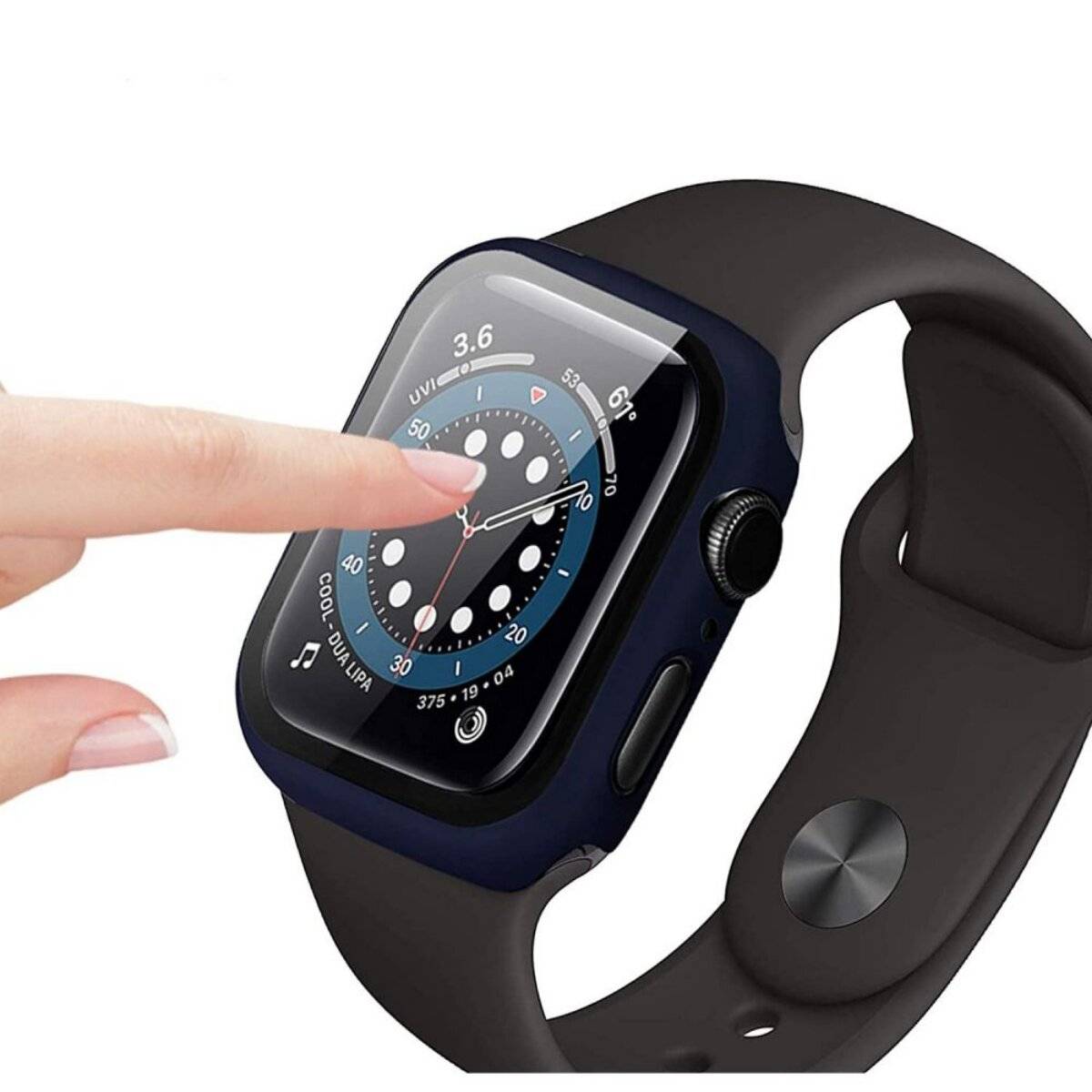 Tech-Protect Defense360 Hülle mit gehärtetem Glas Kompatibel mit Apple Watch 5 (44 mm) Schwarz