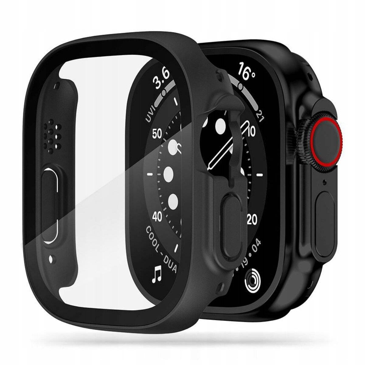 Tech-Protect Defense360 Hülle mit gehärtetem Glas Kompatibel mit Apple Watch Ultra 49 mm Schwarz