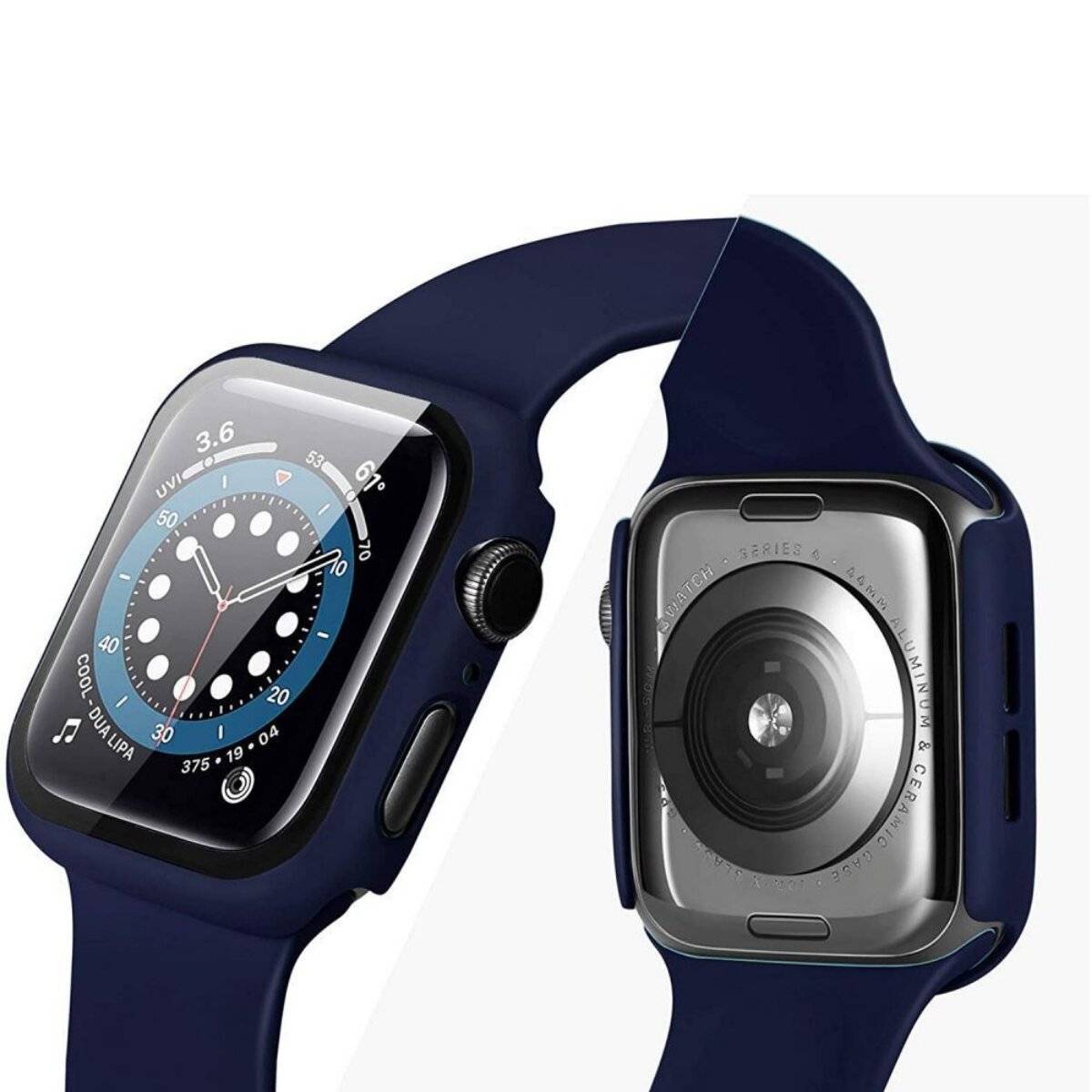 Tech-Protect Defense360 Hülle mit gehärtetem Glas Kompatibel mit Apple Watch SE (44 mm) Transparent