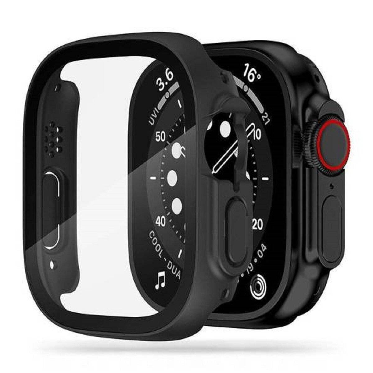 Tech-Protect Defense360 Hülle mit gehärtetem Glas Kompatibel mit Apple Watch Ultra 2 49 mm Schwarz