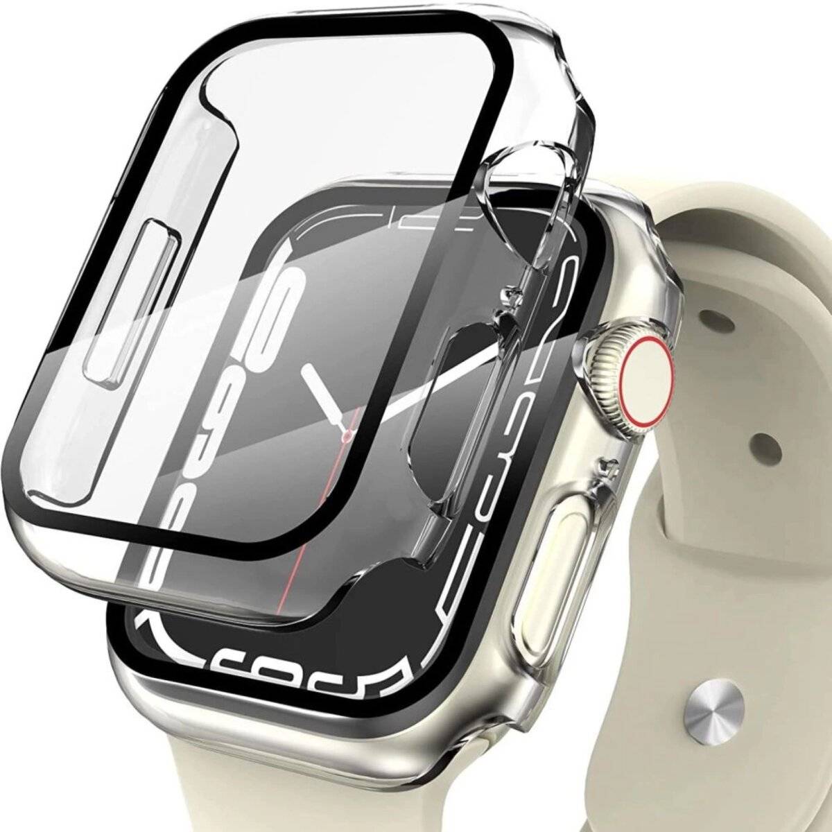 Smartwatch Schutzhülle Tech-Protect Defense360 aus Polycarbonat Kompatibel mit Apple Watch 7 (41 mm) – Transparent