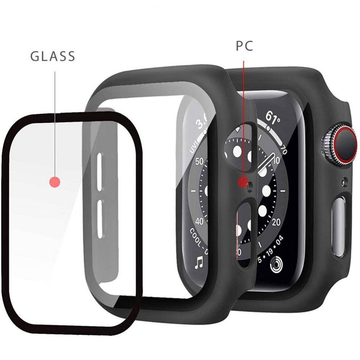 Smartwatch Schutzhülle Tech-Protect Defense360 aus Polycarbonat Kompatibel mit Apple Watch 8 (41 mm) – Transparent
