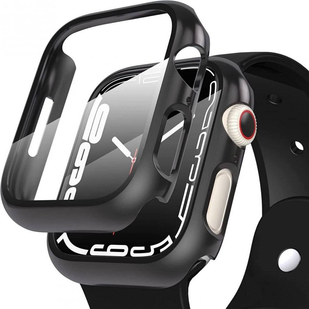 Schwarzes Tech-Protect Defense360 Smartwatch Schutzhülle Kompatibel mit Apple Watch 8 (45 mm)