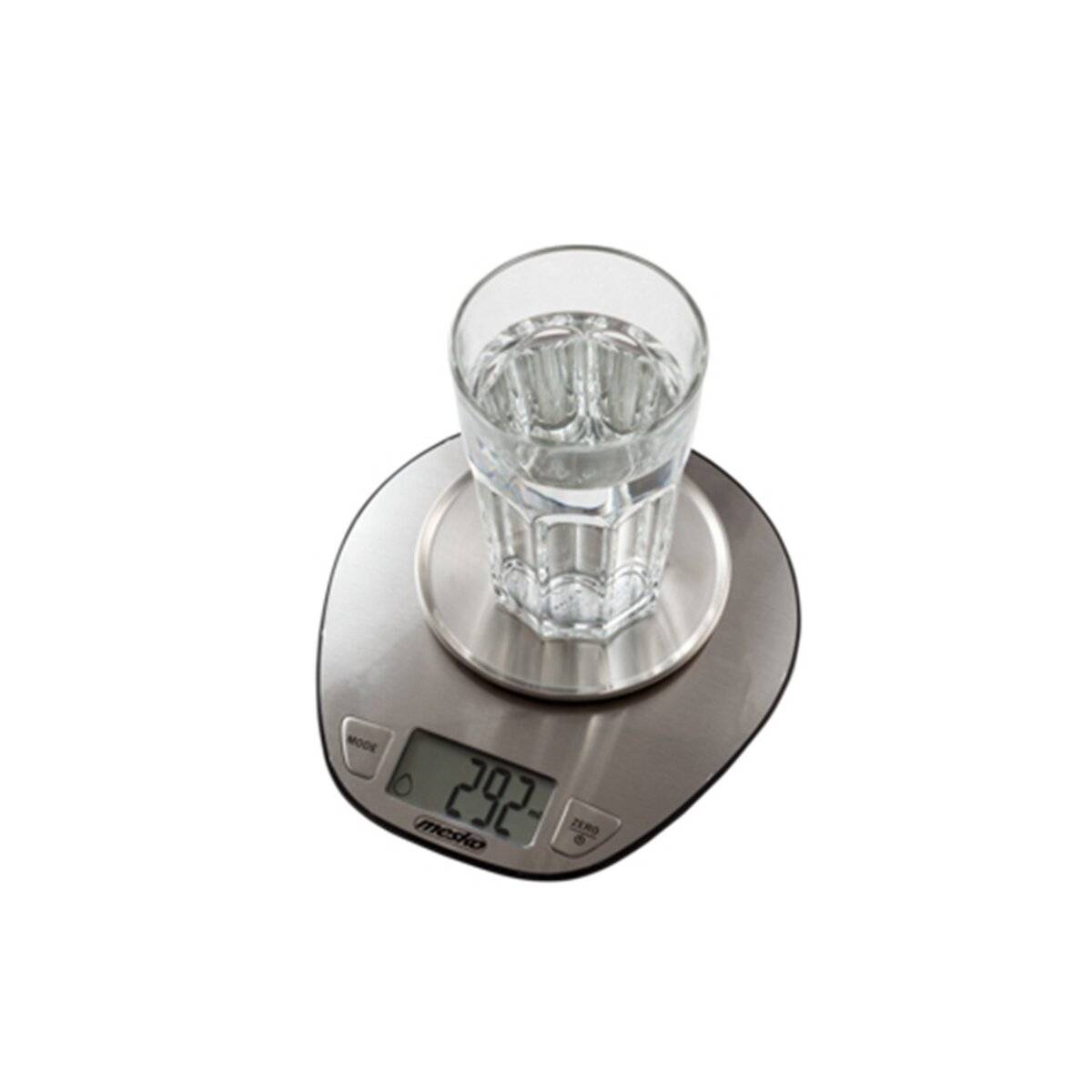 Mesko MS 3152 Digitale Küchenwaage mit Edelstahlschüssel 2 L, LCD-Display