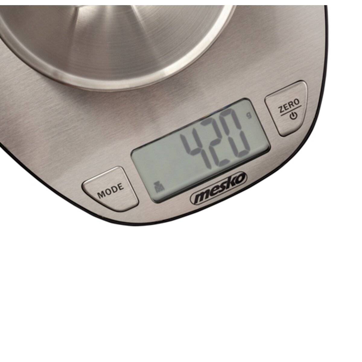 Mesko MS 3152 Digitale Küchenwaage mit Edelstahlschüssel 2 L, LCD-Display