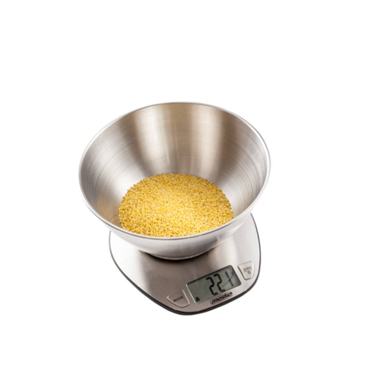 Mesko MS 3152 Digitale Küchenwaage mit Edelstahlschüssel 2 L, LCD-Display