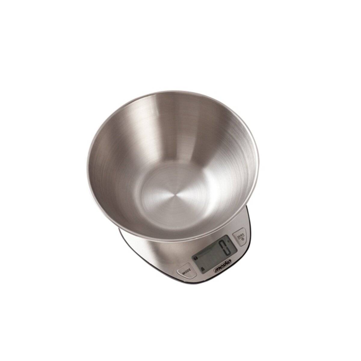 Mesko MS 3152 Digitale Küchenwaage mit Edelstahlschüssel 2 L, LCD-Display