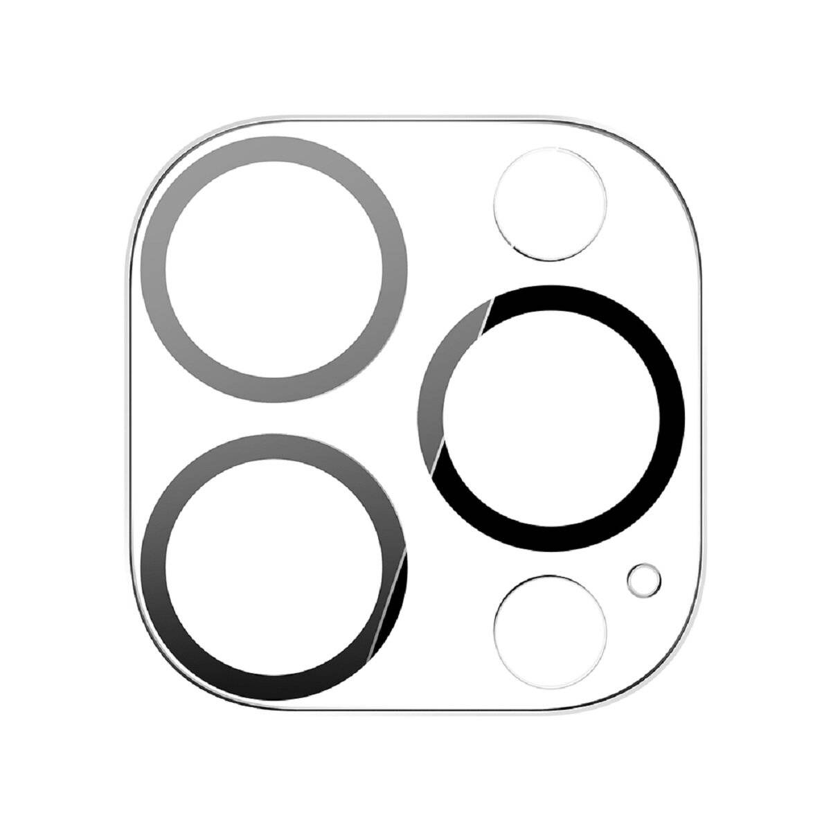 Ein Symbol, das ein Smartphone-Kameramodul mit drei Linsen und einem Blitz darstellt und fortschrittliche Fotofunktionen vermittelt.