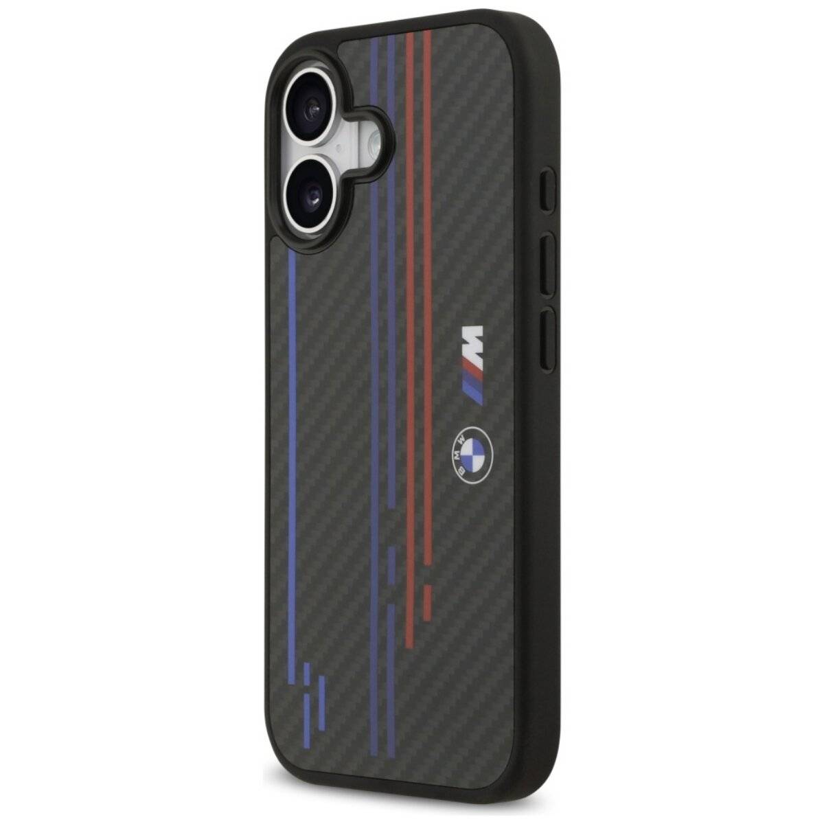 BMW M Kevlar Lines Handyhülle mit Logo kompatibel mit iPhone 17 – Schwarz