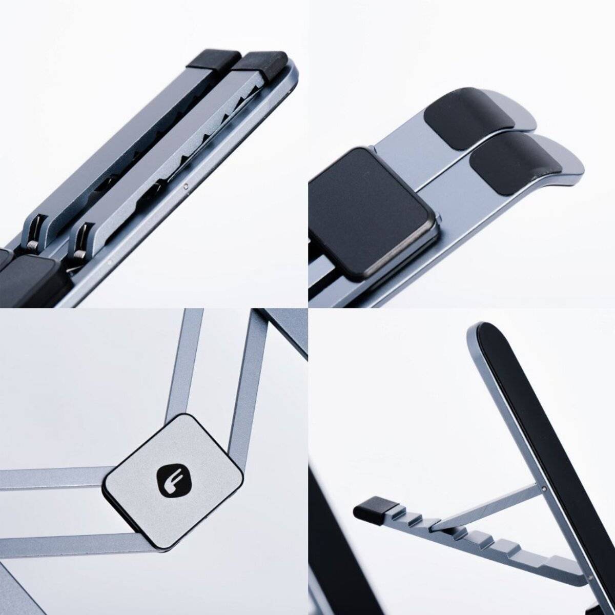Forcell F-GRIP Fold Stand H Pro – Verstellbarer Laptop- und Tablet-Tischständer Grau