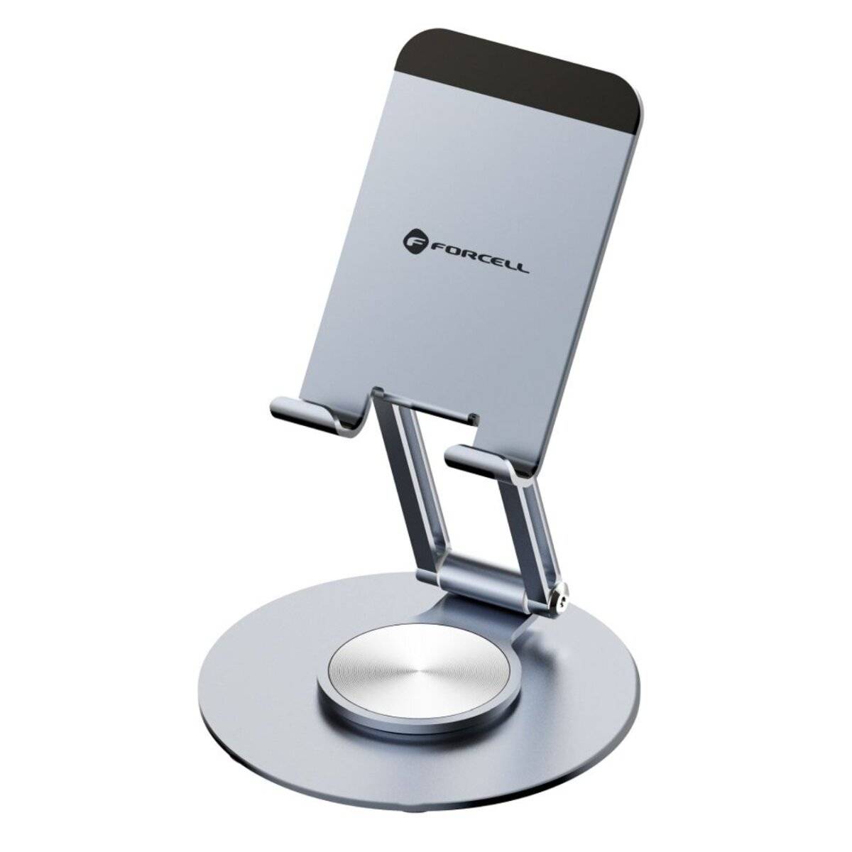 Forcell F-GRIP Fold Stand 3 – Faltbarer 360° Smartphone- und Tablet-Tischständer Grau