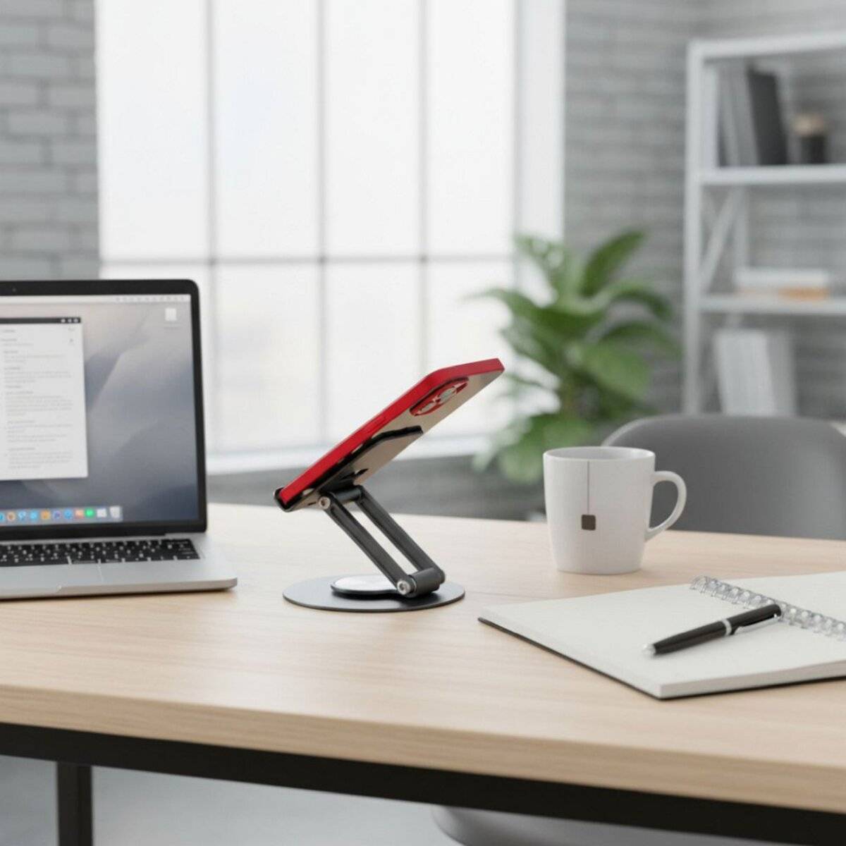 Forcell F-GRIP Fold Stand 3 – Faltbarer 360° Smartphone- und Tablet-Tischständer Grau