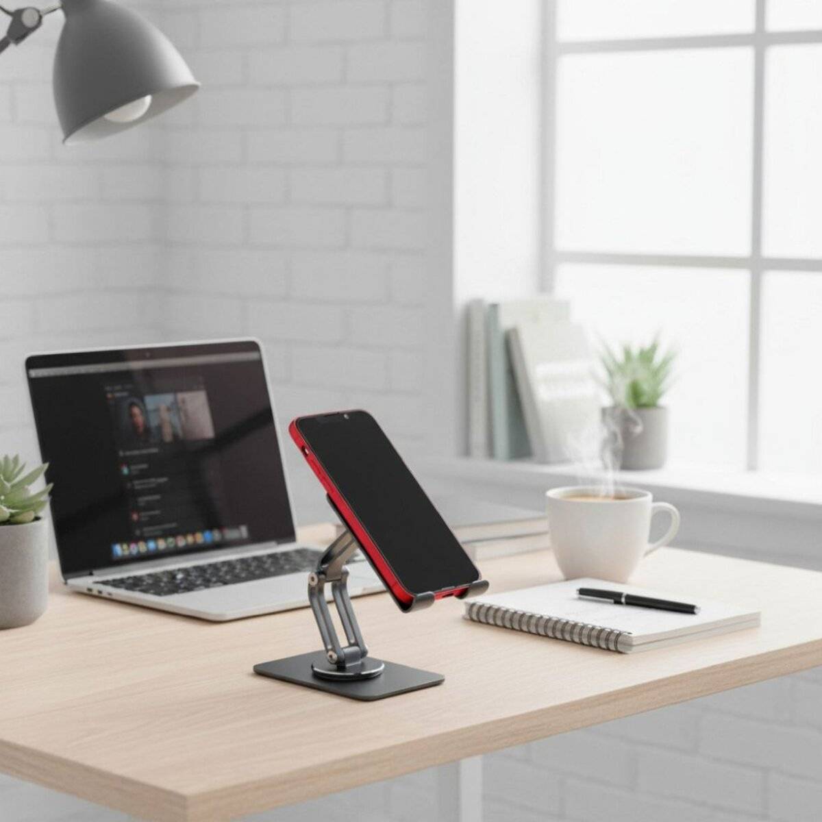 FORCELL F-GRIP Fold Stand 2 – 360° Smartphone- & Tablet-Tischhalterung Grau
