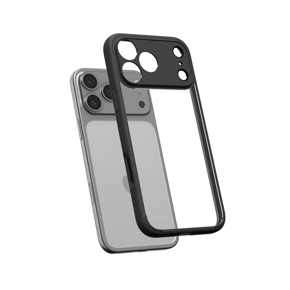 Spigen Ultra Hybrid Case kompatibel mit iPhone 17 Pro – Mattschwarz