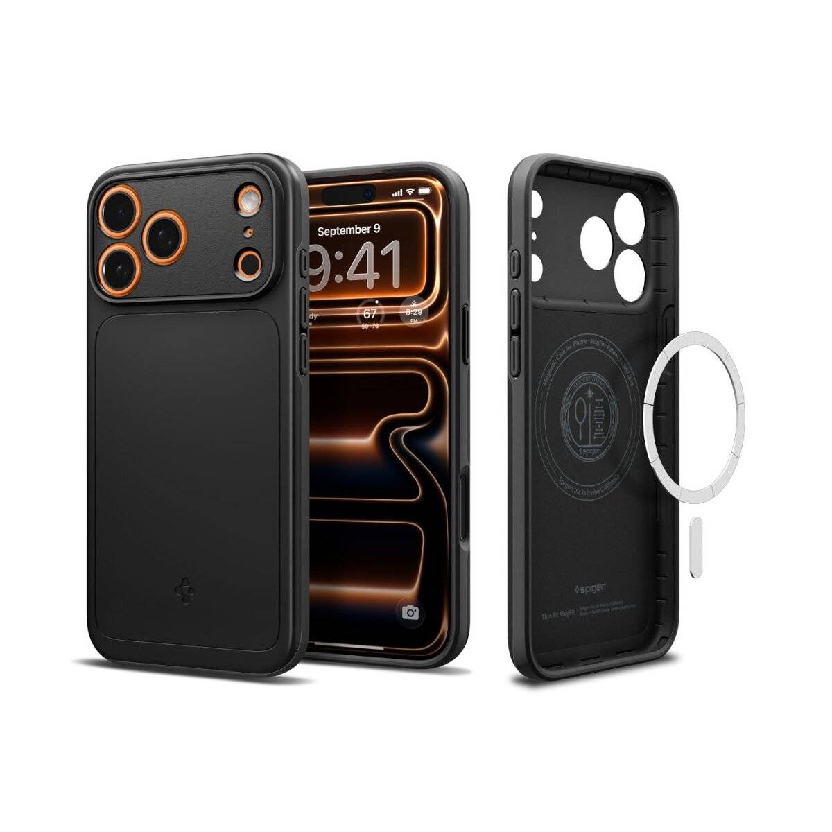 Spigen Thin Fit Case kompatibel mit iPhone 17 Pro Max – Schwarz