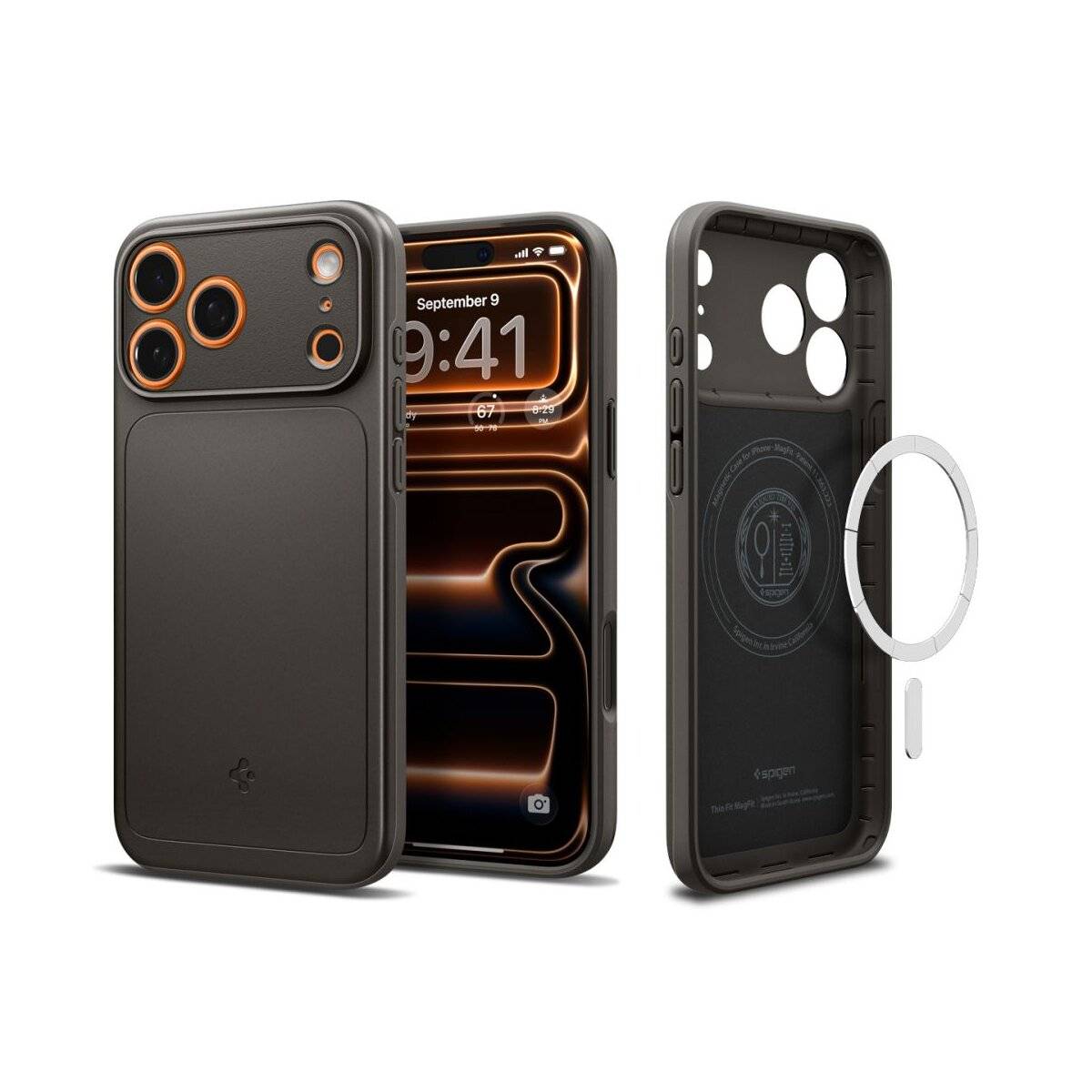 Spigen Thin Fit Case kompatibel mit iPhone 17 Pro Max – Grau