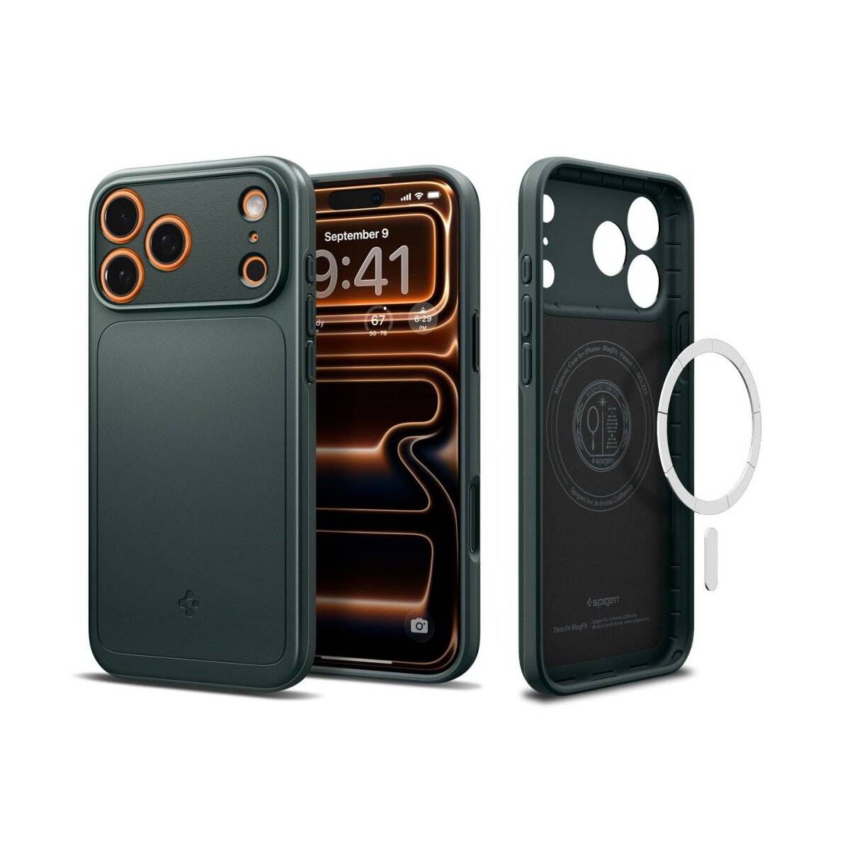Spigen Thin Fit Case kompatibel mit iPhone 17 Pro – Grün