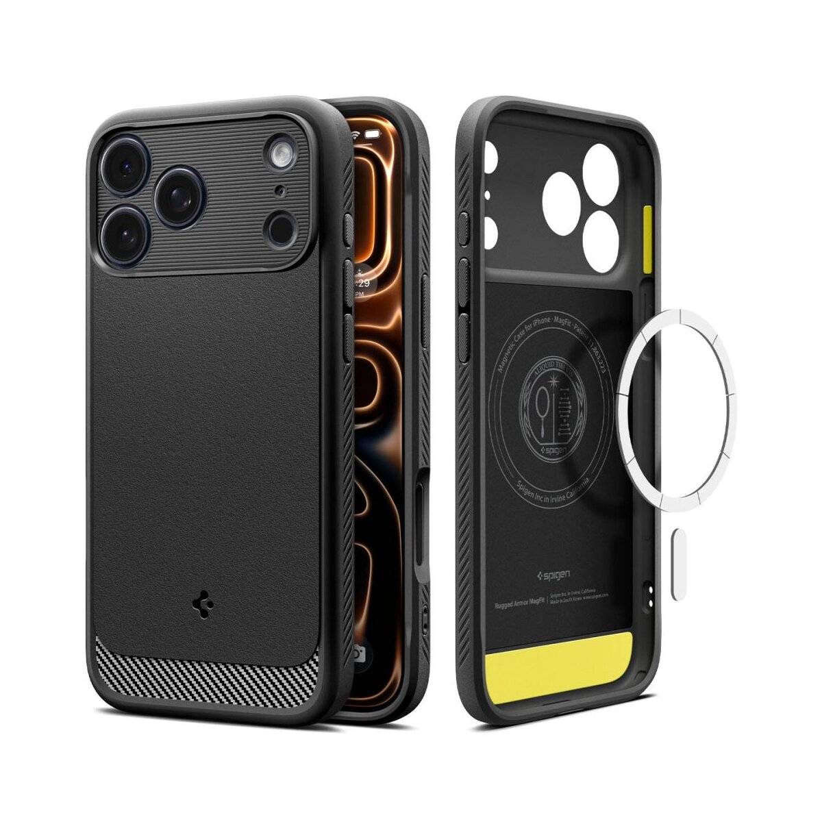 Spigen Rugged Armor Mag Case kompatibel mit iPhone 17 Pro – Schwarz