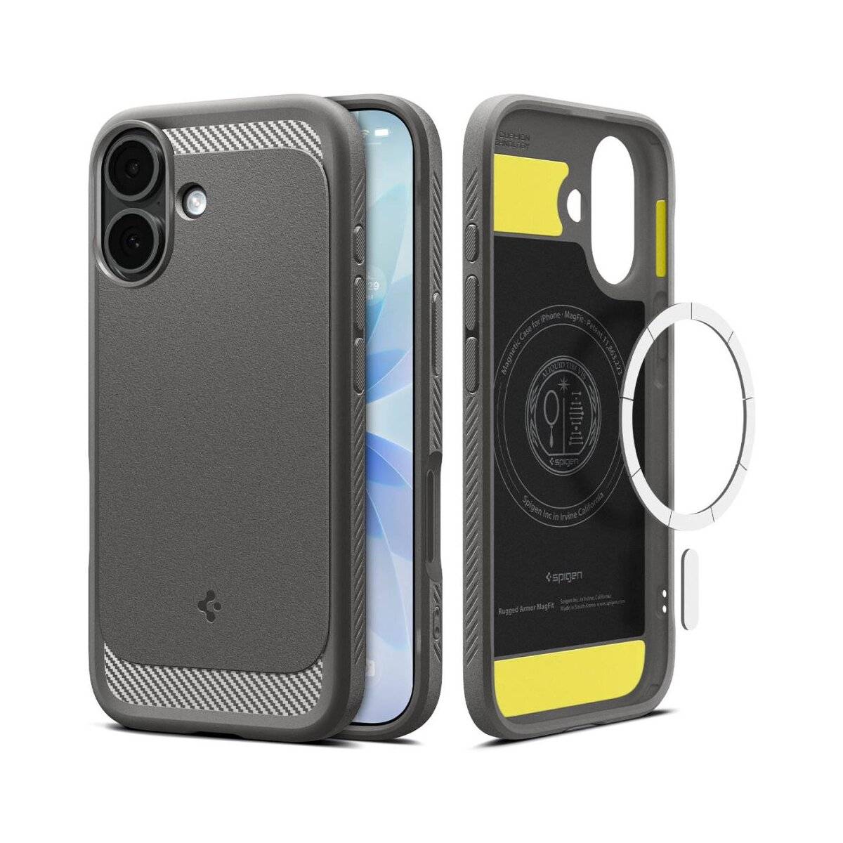 Spigen Rugged Armor Mag Case kompatibel mit iPhone 17 – Grau