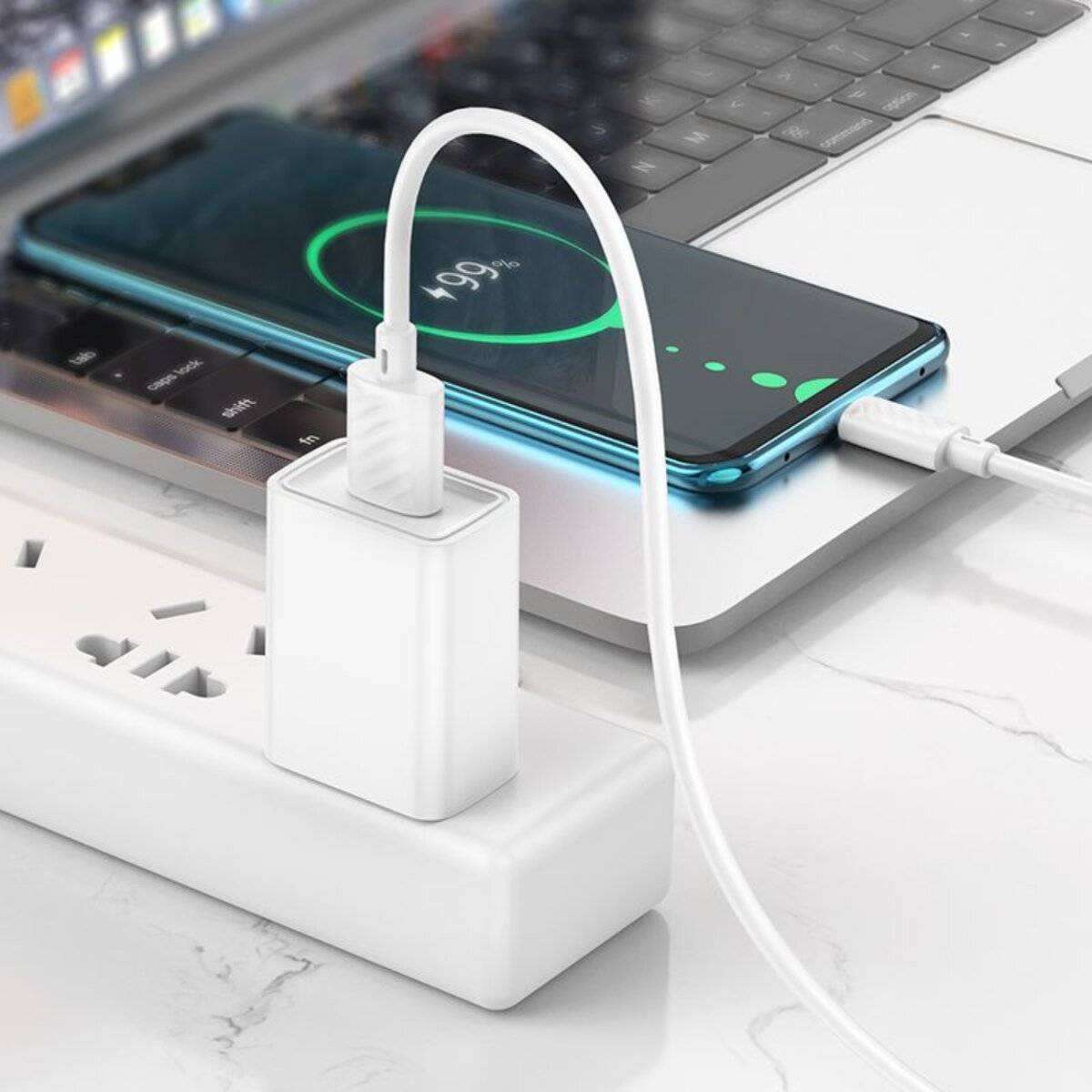 HOCO X88 USB-A zu Typ-C Kabel 3A 1 m Weiß
