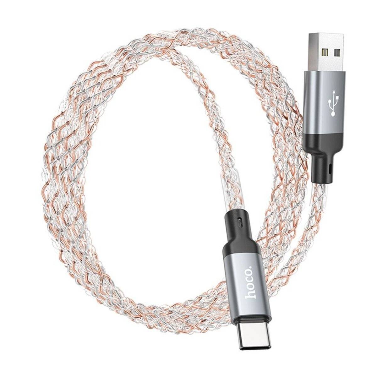 HOCO U112 USB-A zu Typ-C Kabel 3A 1 m – Grau