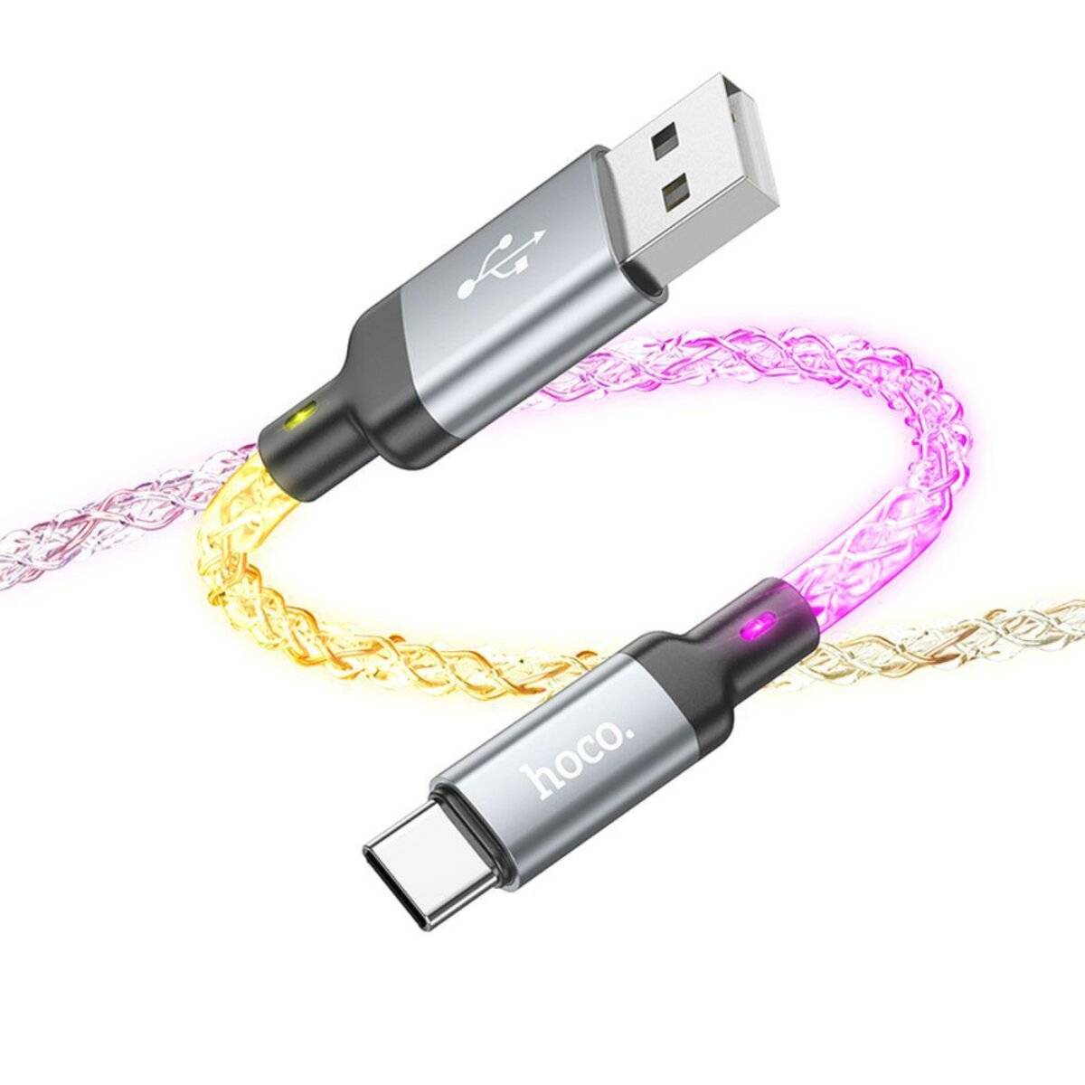 HOCO U112 USB-A zu Typ-C Kabel 3A 1 m – Grau