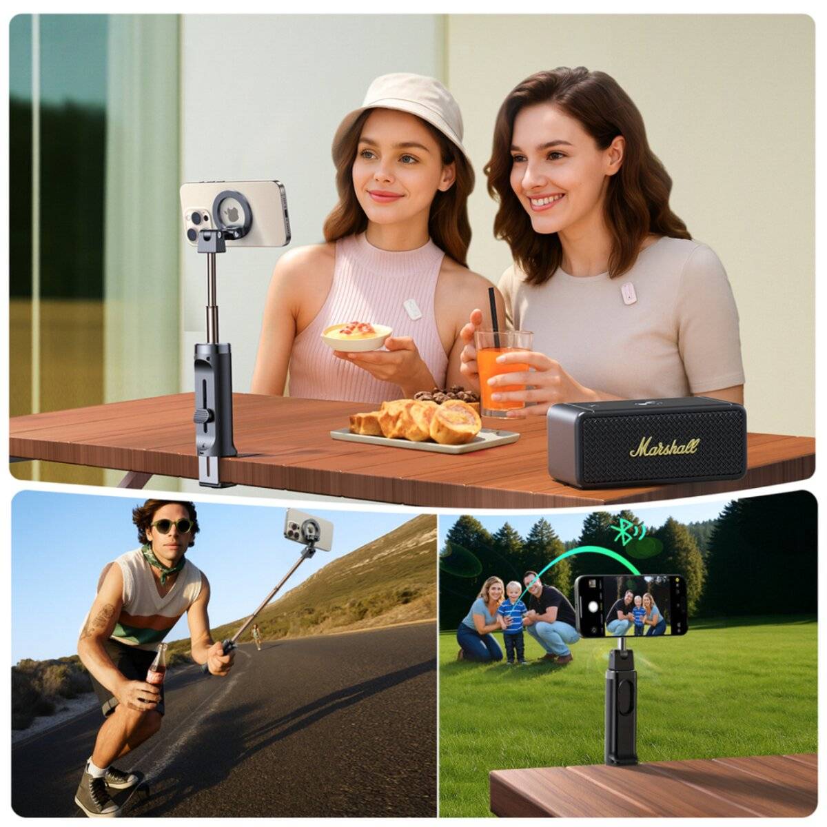 Joyroom JR-ZS509 MagSafe-kompatibler Selfie-Stick mit Bluetooth – Schwarz