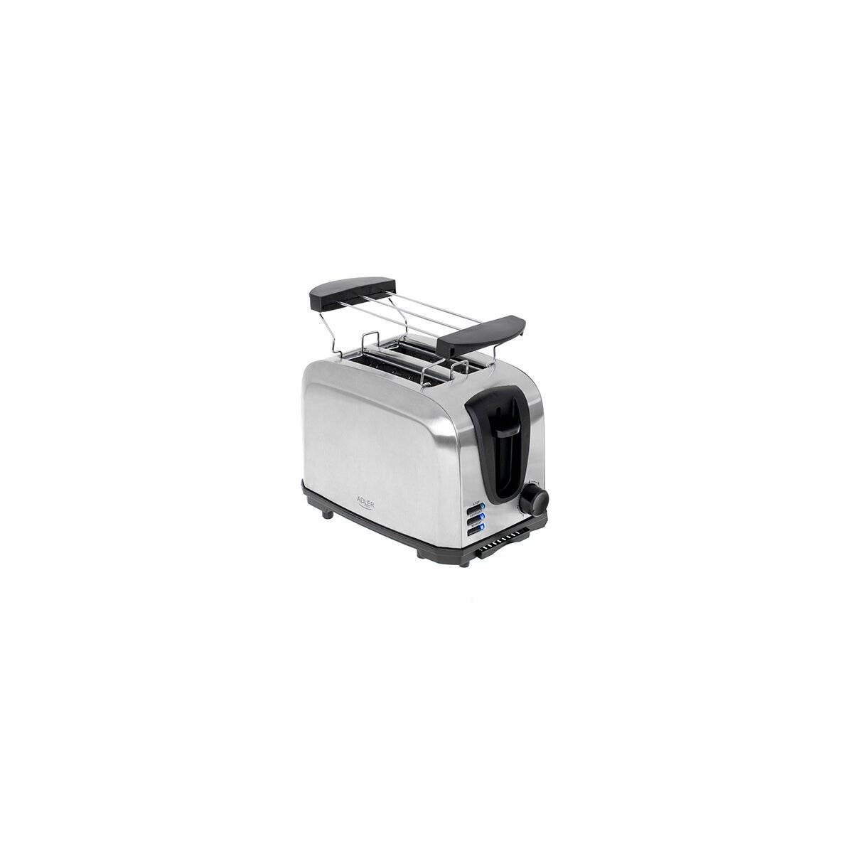 Adler AD 3222 2-Scheiben-Toaster aus Edelstahl mit 7 Stufen - Silber