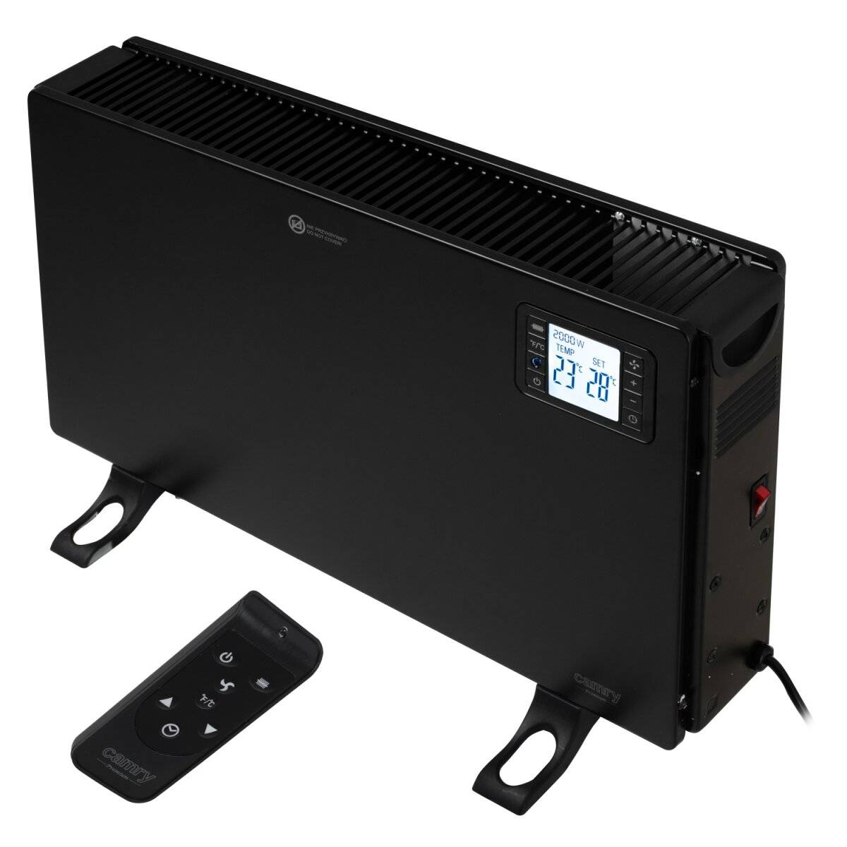 Camry CR 7739 Elektrischer Konvektor mit Fernbedienung - 2000 W mit LCD-Display, Schwarz