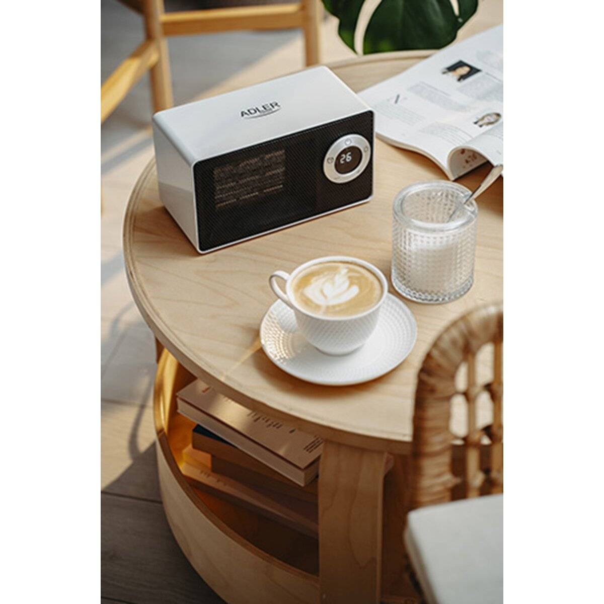 Adler AD 7746 Heizlüfter mit LCD-Display - 1000 W, 2 Heizstufen, Weiß