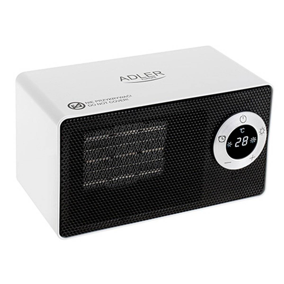 Adler AD 7746 Heizlüfter mit LCD-Display - 1000 W, 2 Heizstufen, Weiß