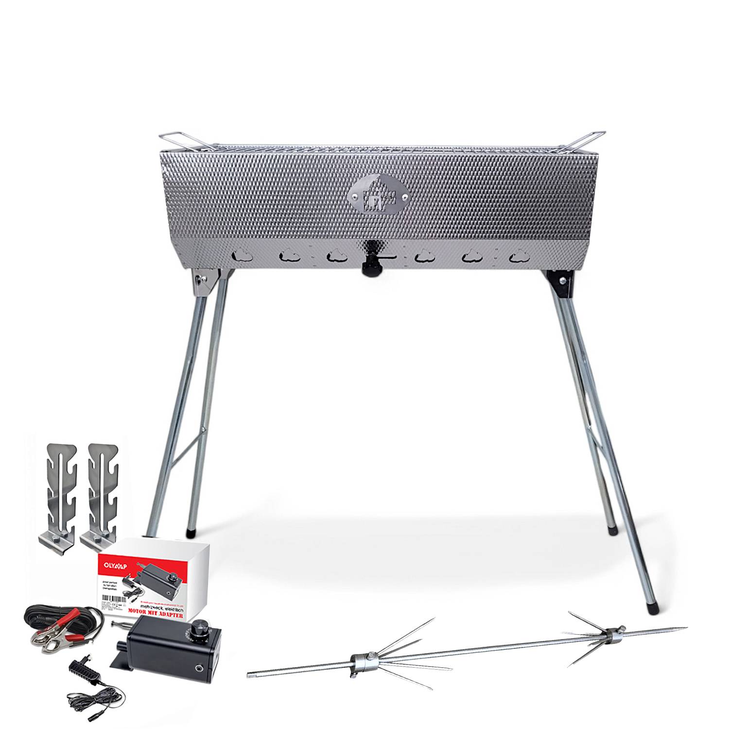 Mangal Taschkent mit Döner Hähnchen Drehspieß Motor