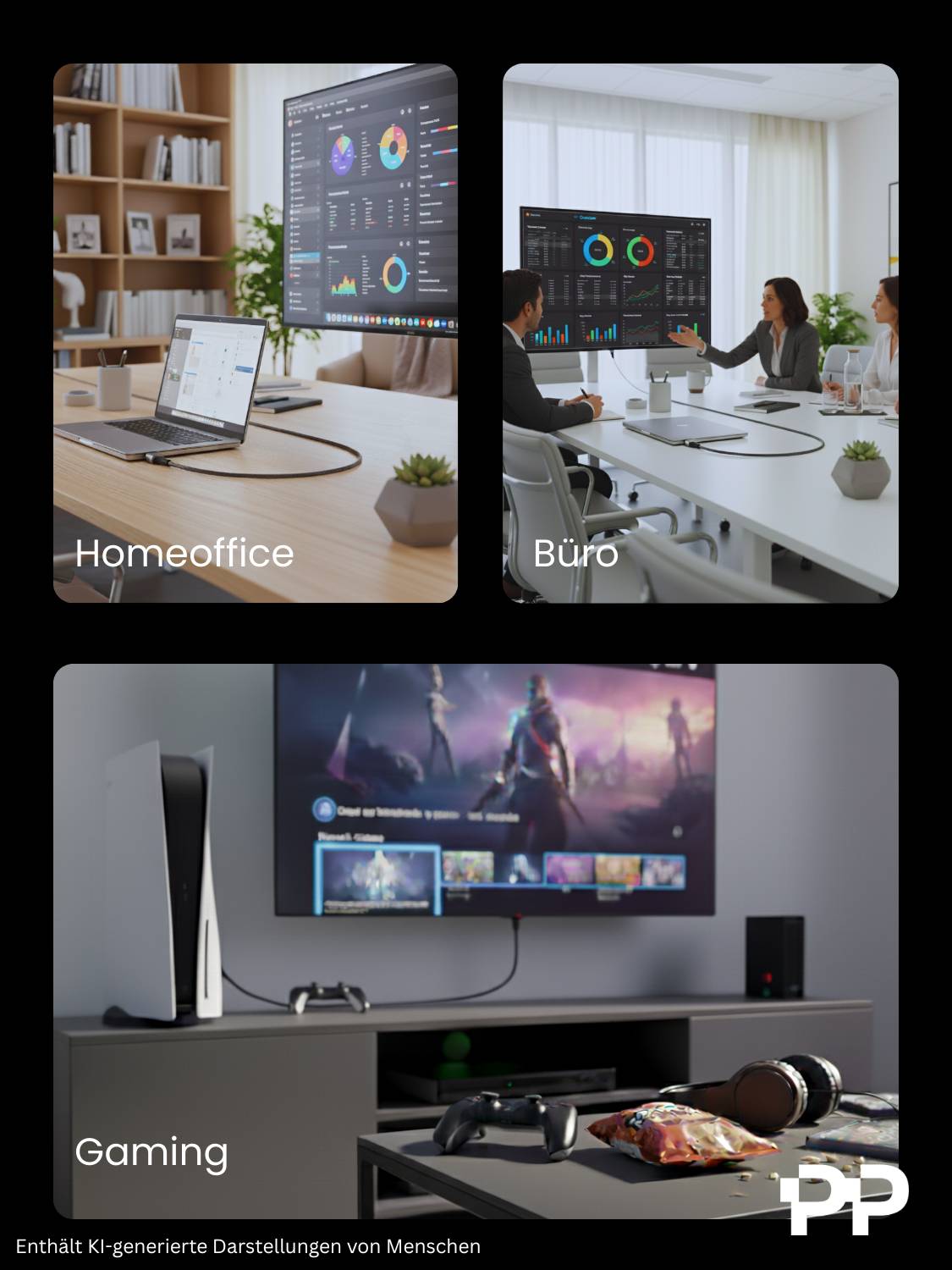 ProfiPatch HDMI Kabel 4K Glasfaserkabel 60Hz UHD 50m High Speed mit Ethernet grau Goldkontakt Textil für Monitore, Fernseher, Konsolen