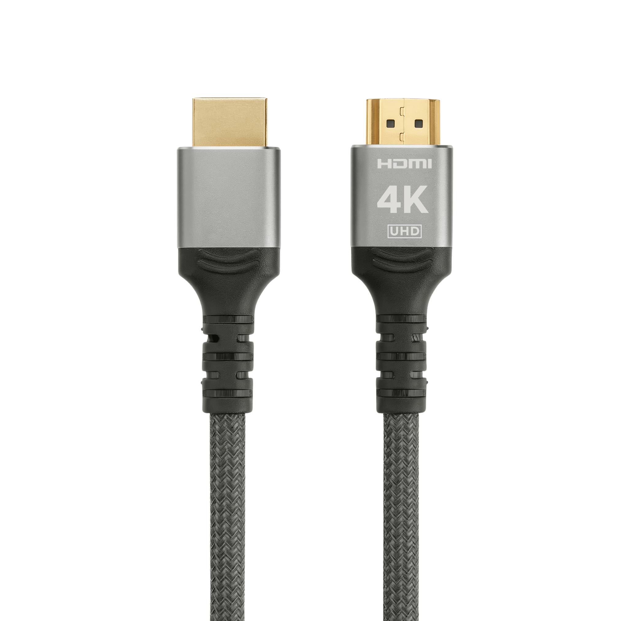 ProfiPatch HDMI Kabel 4K60Hz UHD 1m grau Goldkontakt Textil