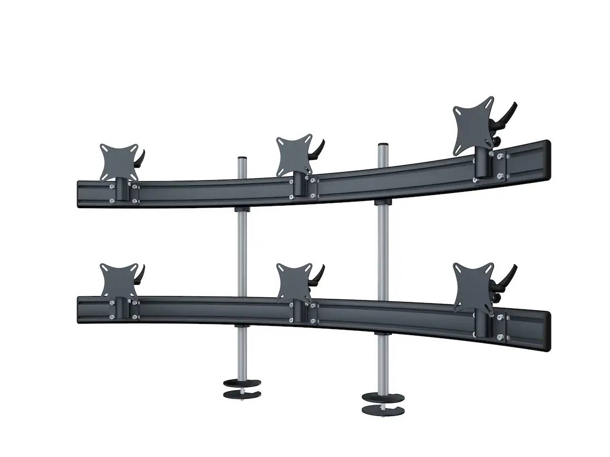 Para System Monitorhalterung für 6 Monitore Einbauadapter mit Kabelauslass (MA) 3+3 - 25''-32''