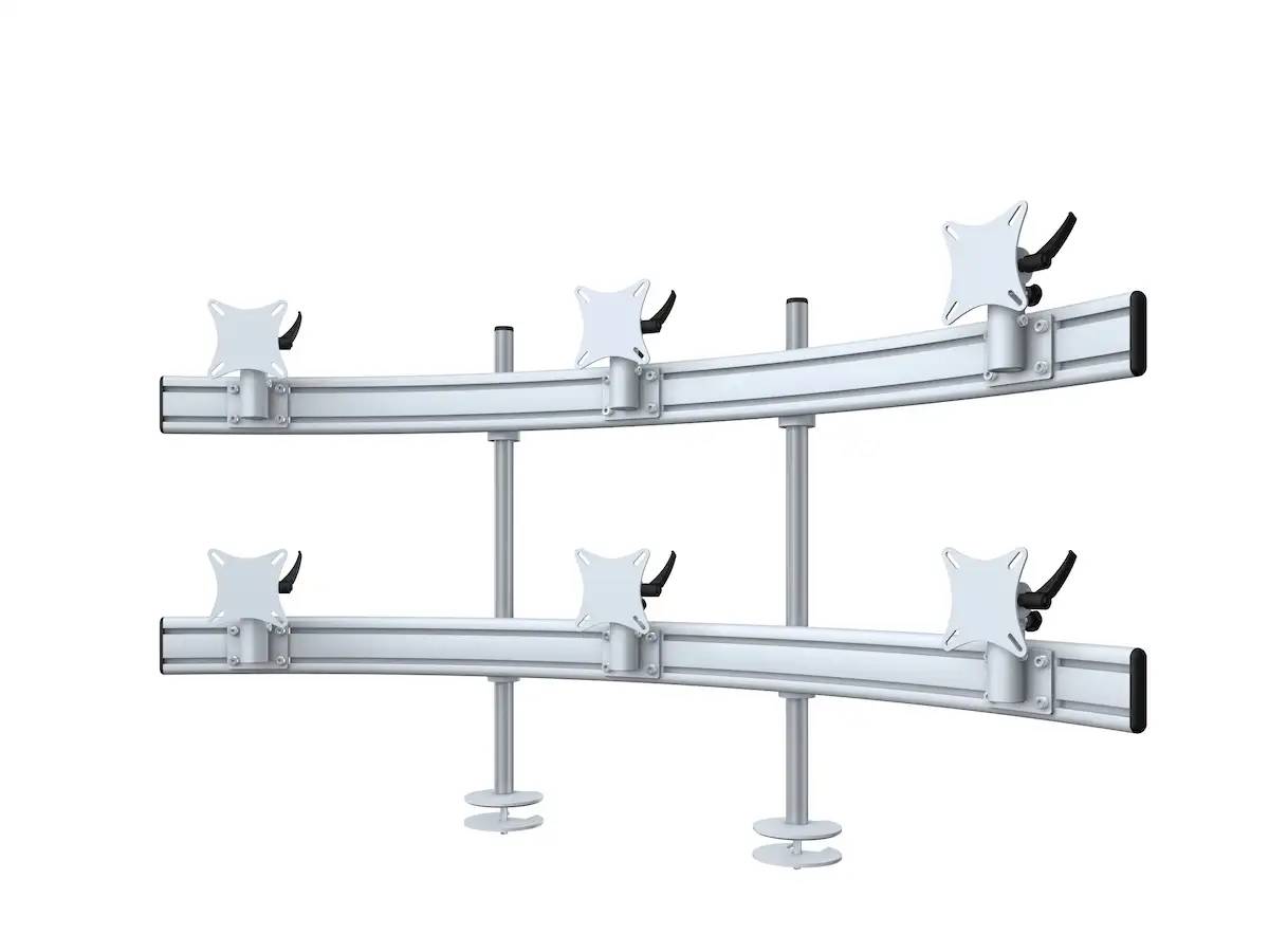 Para System Monitorhalterung für 6 Monitore Einbauadapter mit Kabelauslass (MA) 3+3 - 25''-32''