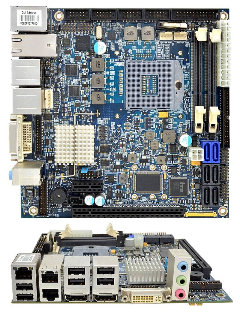 Kontron KTQM67/mITX Mainboard, 14x USB, 6x SATA [SONDERPOSTEN]