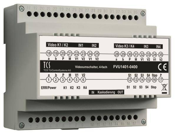 TCS Videosignalumschalter FVU1401-0400 vierfach Install.Baumaterial Hauskomm/Batt/Sicher