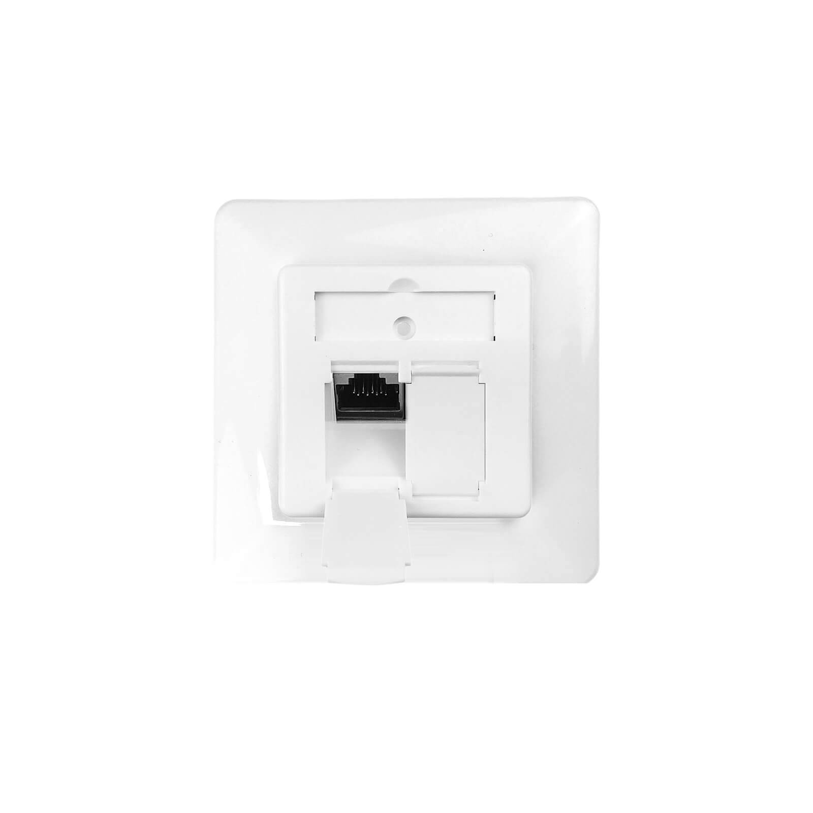 ProfiPatch Netzwerkdose LAN Dose Cat6 250MHz Unterputz 2x RJ45 Port Anschluss rechts/links POE CAT6,CAT5 geschirmt weiß