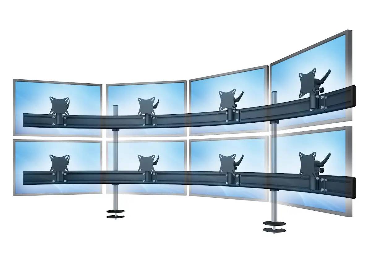 Para System Monitorhalterung für 8 Monitore Einbauadapter mit Kabelauslass (MA) 4+4 - 20''-24''