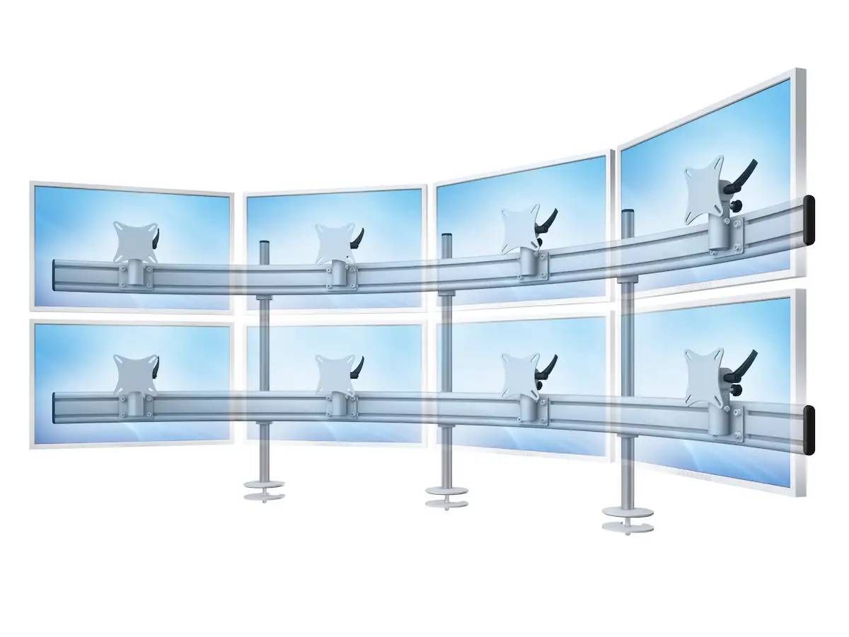 Para System Monitorhalterung für 8 Monitore Einbauadapter mit Kabelauslass (MA) 4+4 - 25''-32''