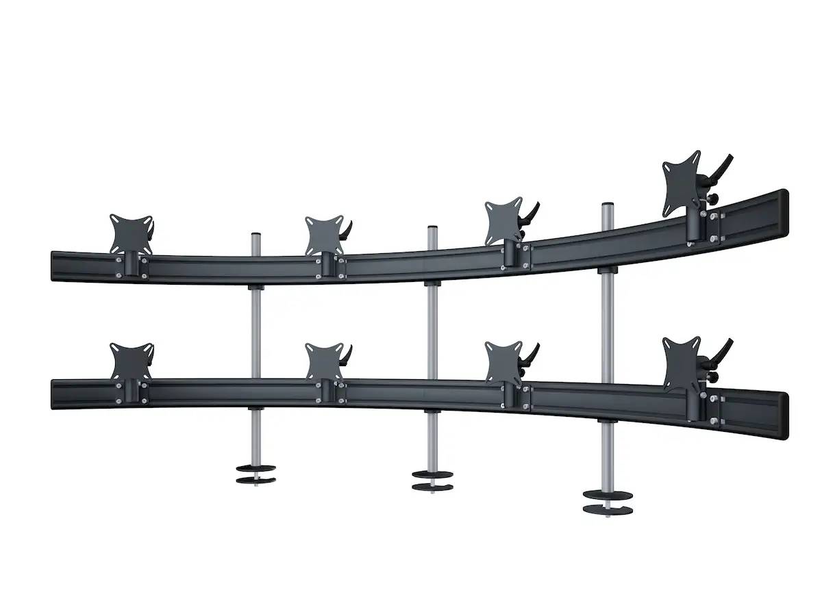 Para System Monitorhalterung für 8 Monitore Einbauadapter mit Kabelauslass (MA) 4+4 - 25''-32''