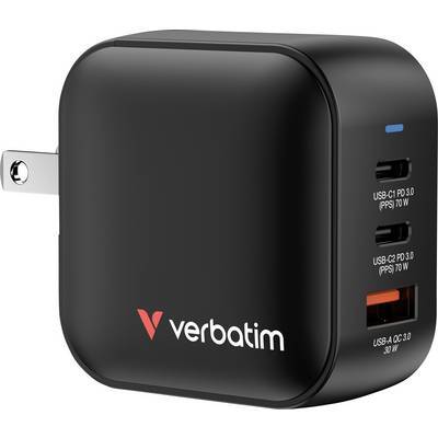 Verbatim Mini GaN Charger 3 Port 70W (EU/UK/US) Multimedia-Technik Ladegerät