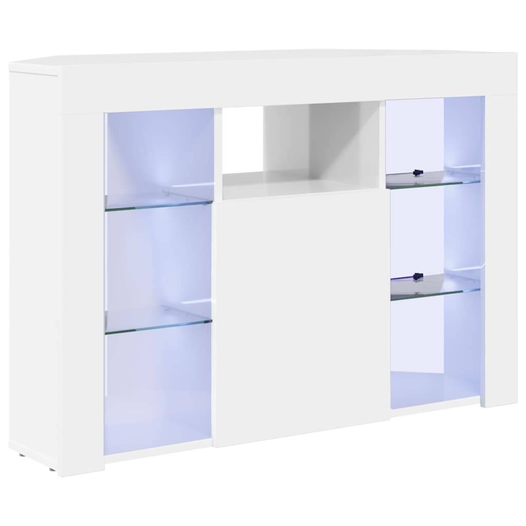 vidaXL Eck-LED-TV-Schrank Hochglanz Weiß 100x40x68cm Holzwerkstoff