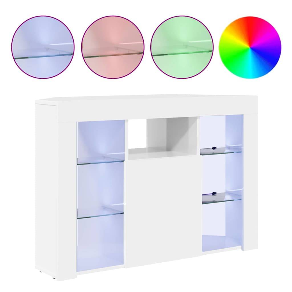 vidaXL Eck-LED-TV-Schrank Hochglanz Weiß 100x40x68cm Holzwerkstoff