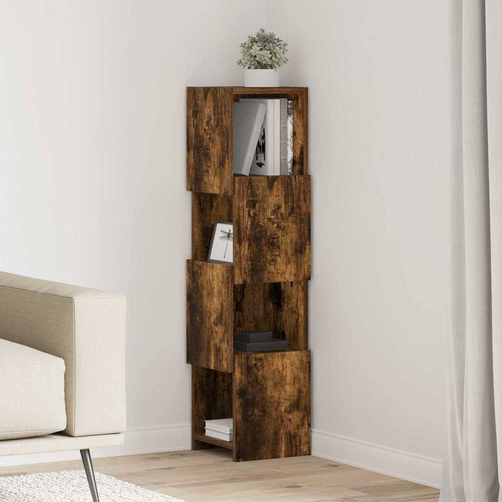 vidaXL Eckschrank Geräucherte Eiche 25,5x25x102cm Holzwerkstoff