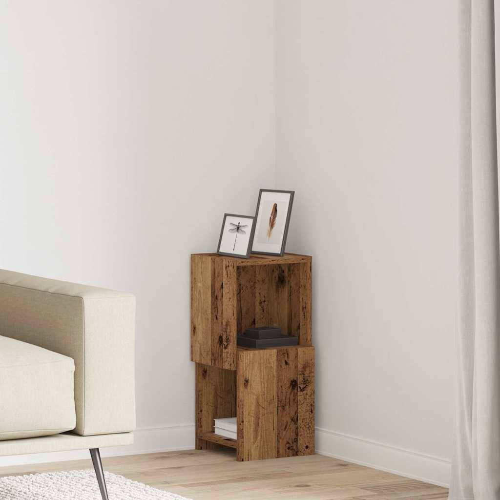 vidaXL Eckschrank Altholz 25,5x25x55cm Holzwerkstoff