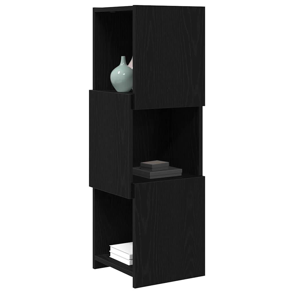 vidaXL Eckschrank Schwarz Eichen-Optik 30,5x30x95cm Holzwerkstoff