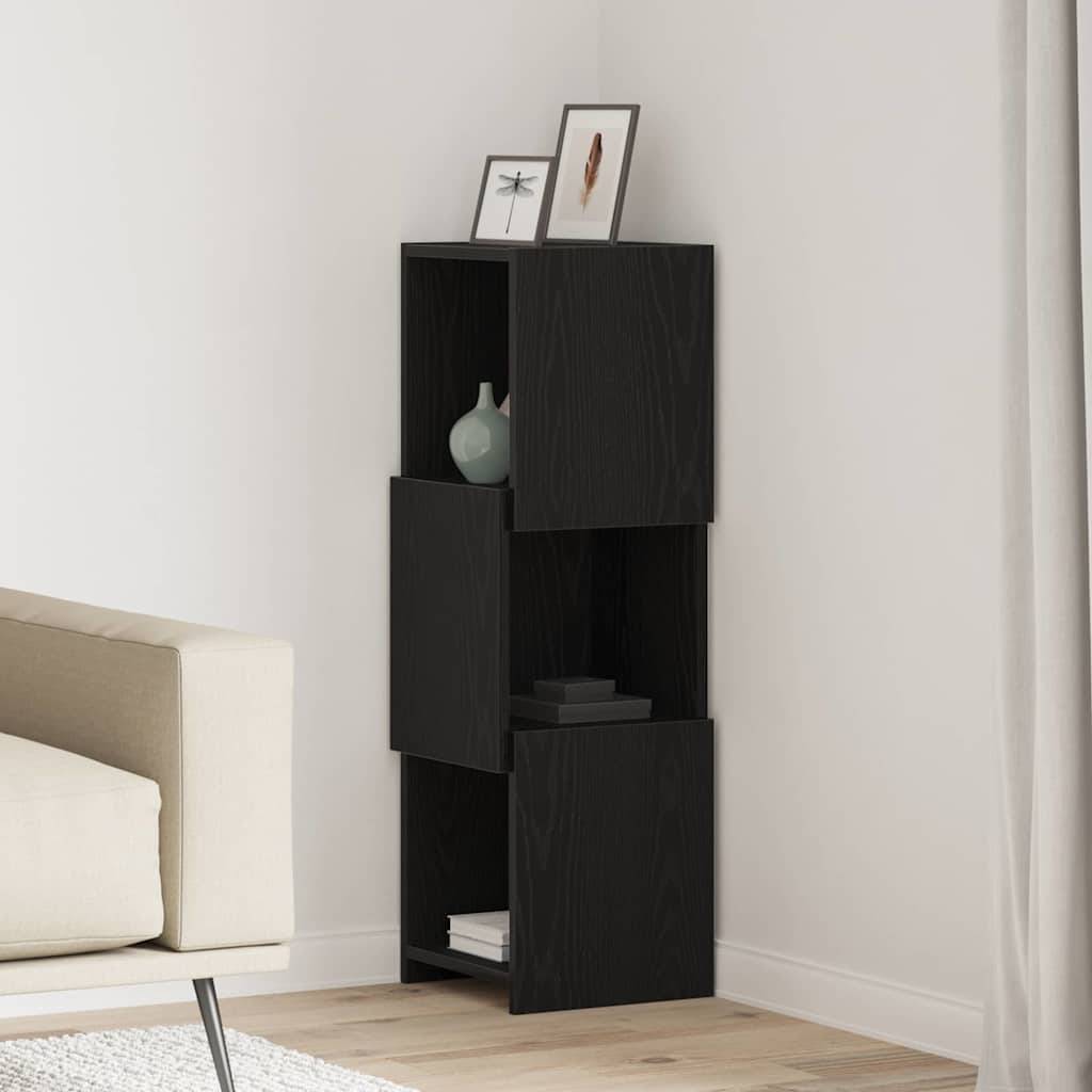 vidaXL Eckschrank Schwarz Eichen-Optik 30,5x30x95cm Holzwerkstoff